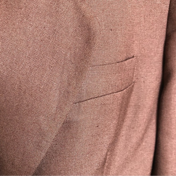 Talbots VIntage Double Breasted Linen Blazer Brown Size 2P - Picture 9 of 13